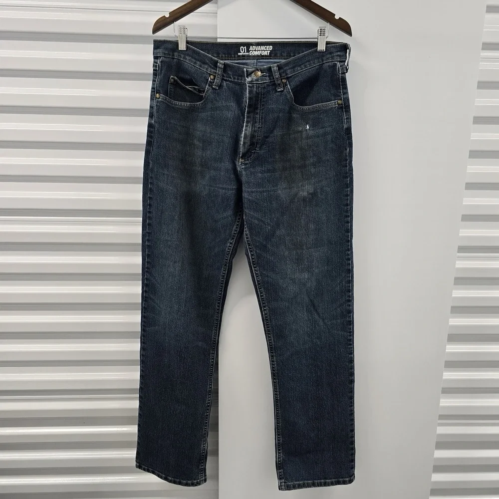 Wrangler 20X Advanced Comfort Jeans Men 34x31 Dark Wash Straight Stretch